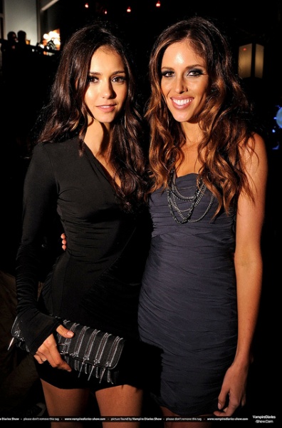 Nina Dobrev and Kayla Ewell poses at the Spike TV’s Scream 2010 Awards