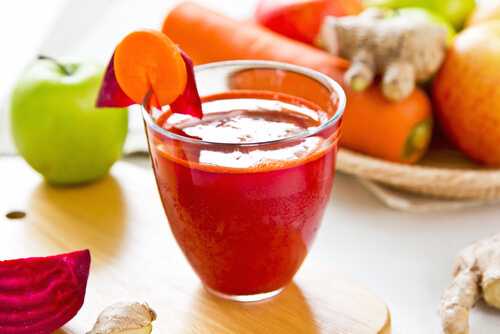 Apple, carrot, beetroot, cucumber and celery juice