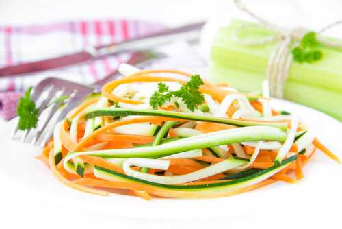 Raw Zucchini Spaghetti with Marinara Sauce