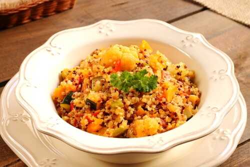 quinoa and veggie dinner