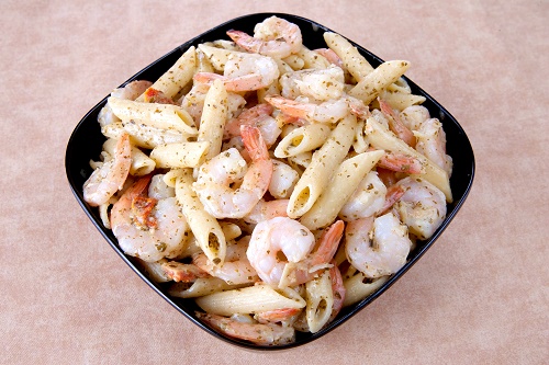 Creamy Pesto Shrimp and Angel Hair