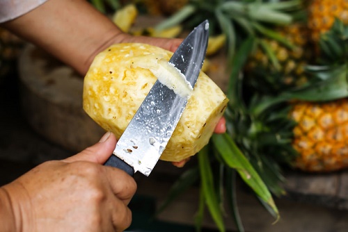 Pineapple is easy to peel