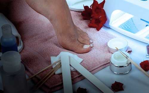 Paint your toes with an opaque color