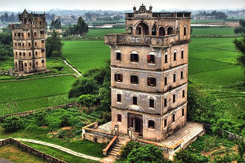 The Kaiping Diaolou watchtowers in the Guangdong province