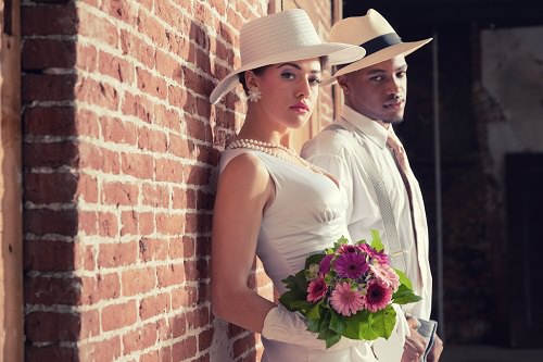 A beautiful, vintage wedding dress