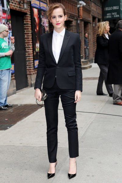 Navy Blazer, Navy Trousers, Pointed Heels