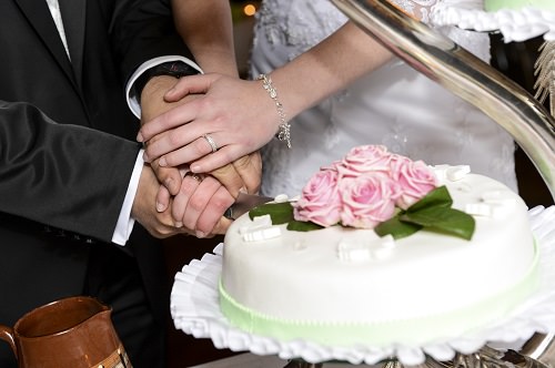 Sharing a slice of cake together