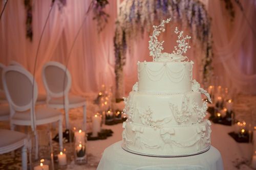 The French-themed wedding cake