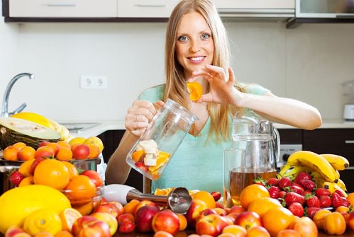 Filling up the blender