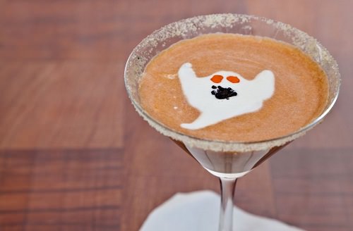 Ghost pumpkin martini cocktail