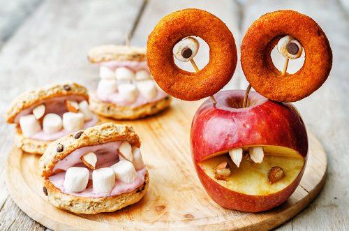 Halloween apple oatmeal cookies