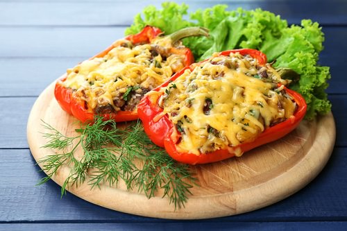 Philly cheesesteak stuffed peppers