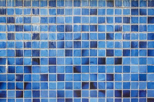 Blue glass mosaics