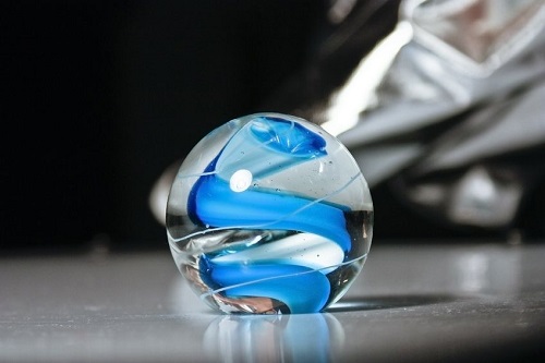 Blue glass paperweights