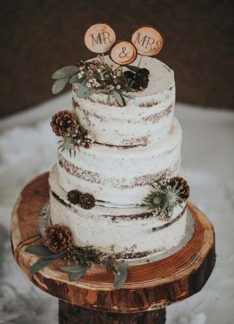 Rustic Winter Wedding Cake