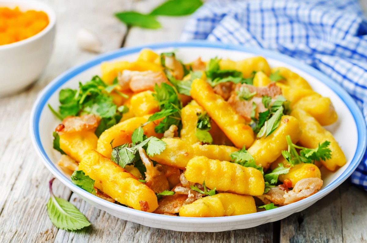 Pumpkin Potato Gnocchi with Bacon