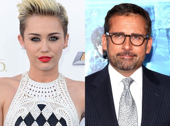 Miley Cyrus and Steve Carrell