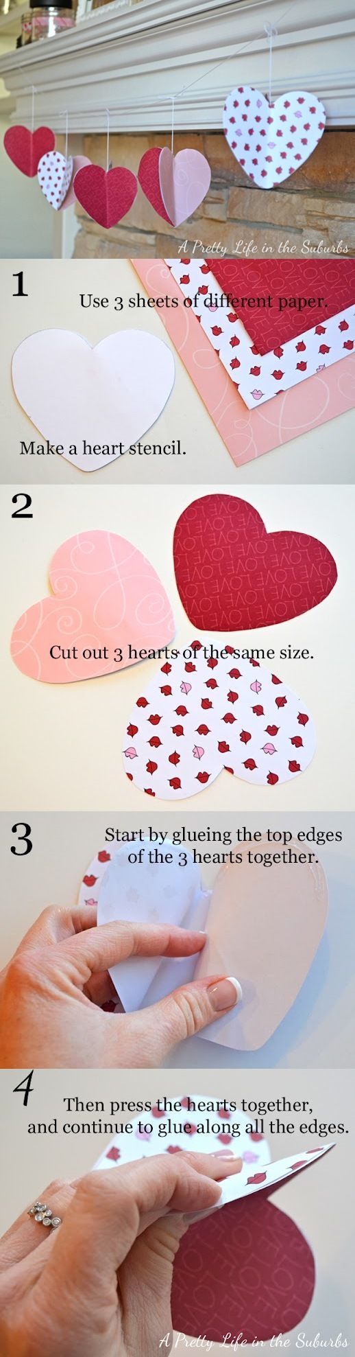 3D Paper Hearts