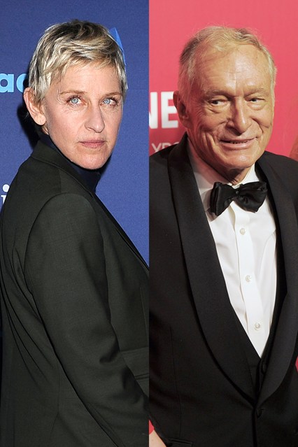 Hugh Hefner and Ellen DeGeneres