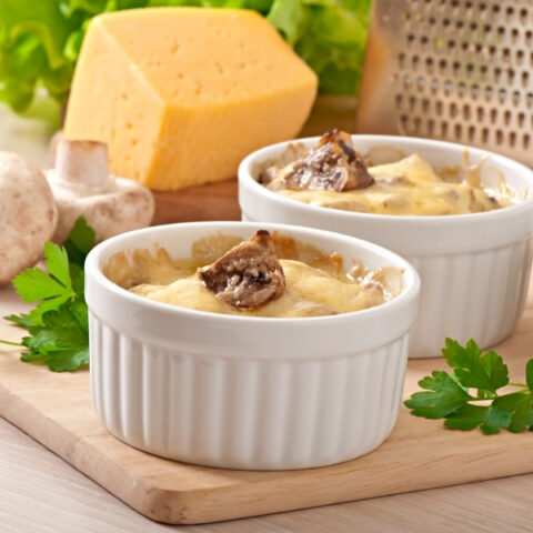 Mushroom Julienne with Double Cheese Crust