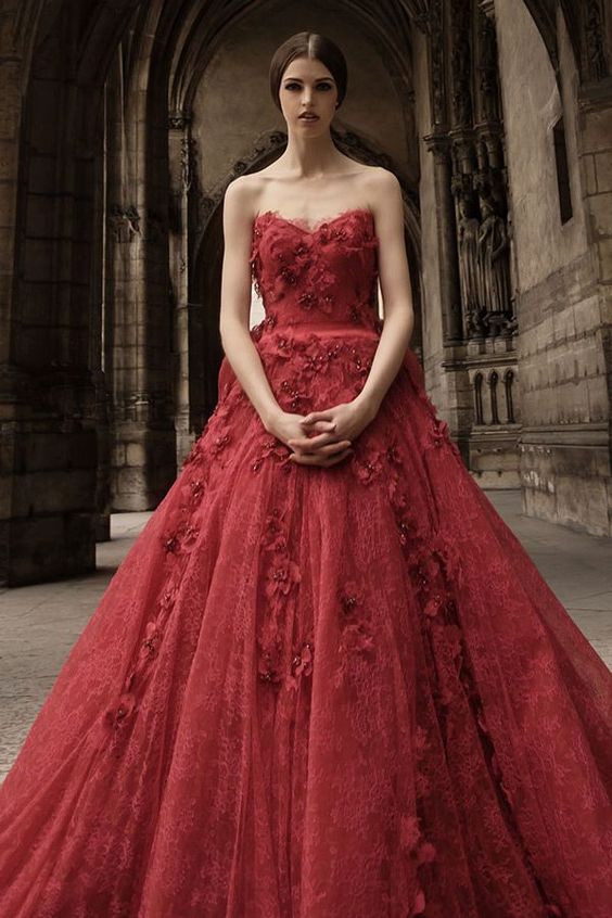 eclectic red gown