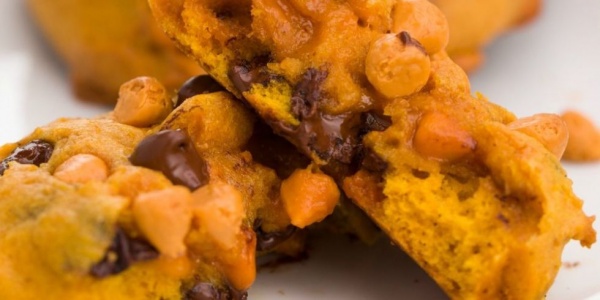 pumpkin chocolate butterscotch chip cookies