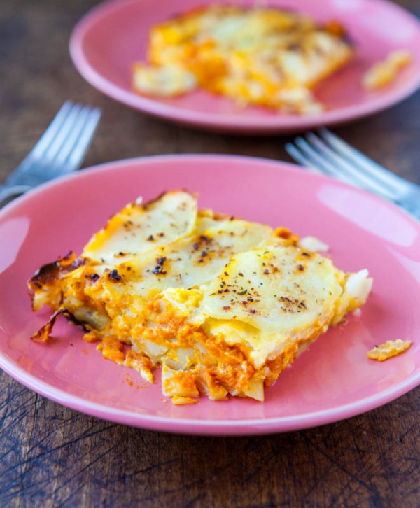 pumpkin and cheesy baked potato casserole