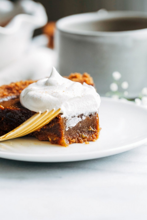 vegan pumpkin gingerbread pie