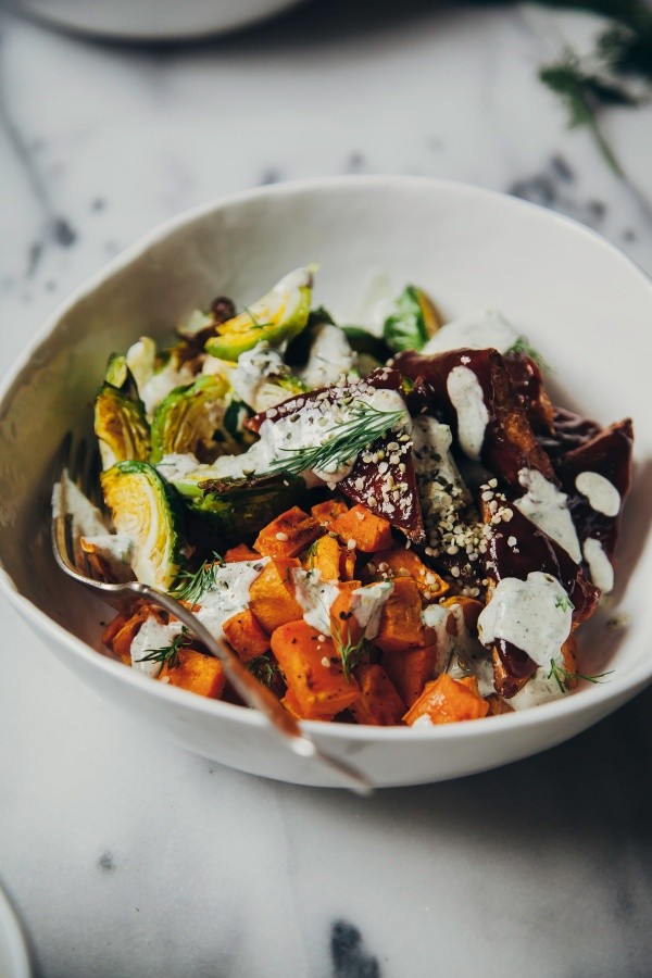 BBQ Tempeh With Vegan Ranch Bowl