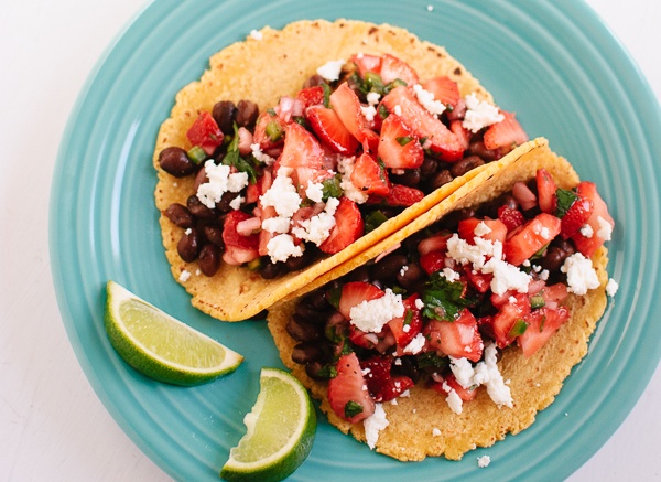 Strawberry Salsa and Black Bean Tacos