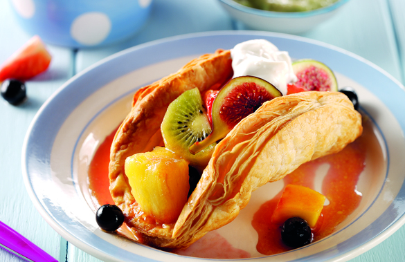 Warm fruit tacos