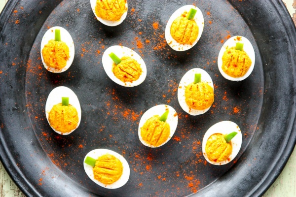 Pumpkin Halloween Deviled Eggs