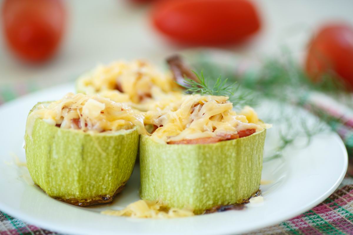 Stuffed chayote squash