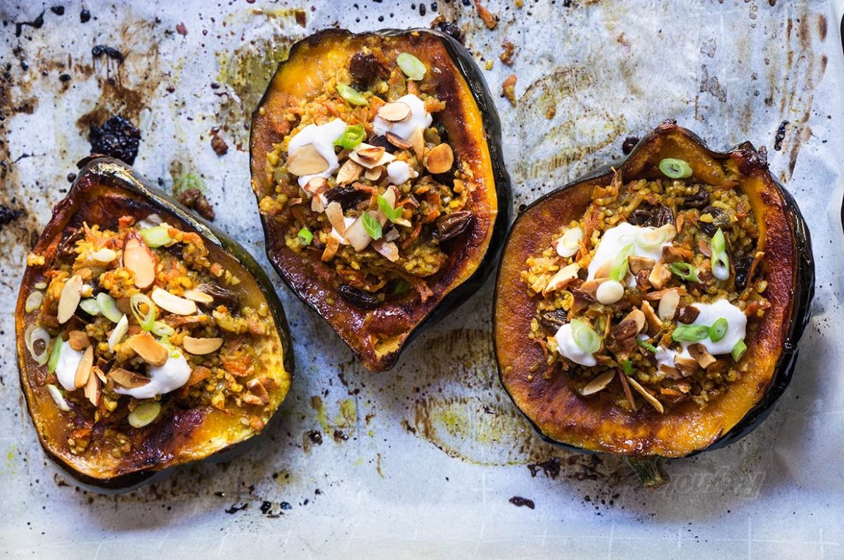 Stuffed squash with bulgur