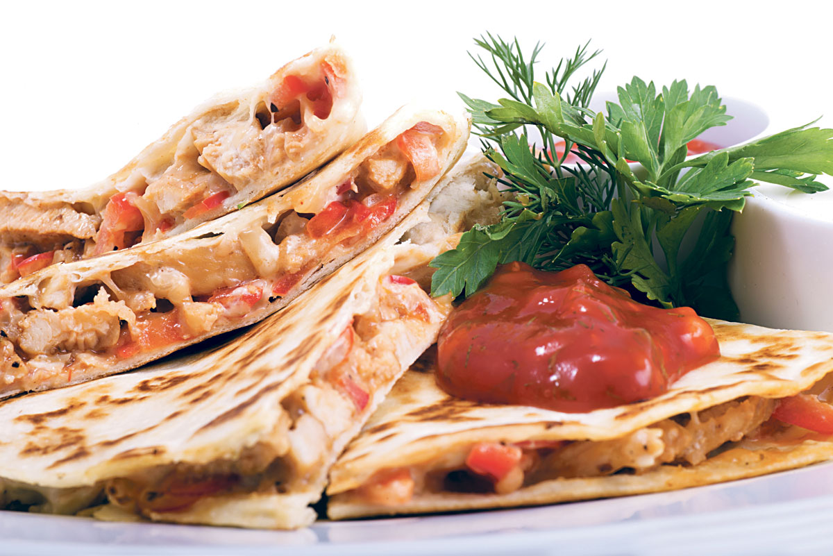 Tomato and mozzarella quesadillas