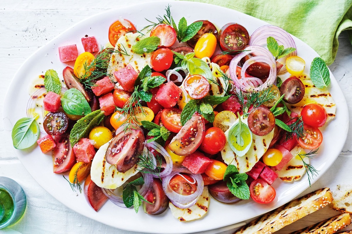 Tomato and watermelon salad