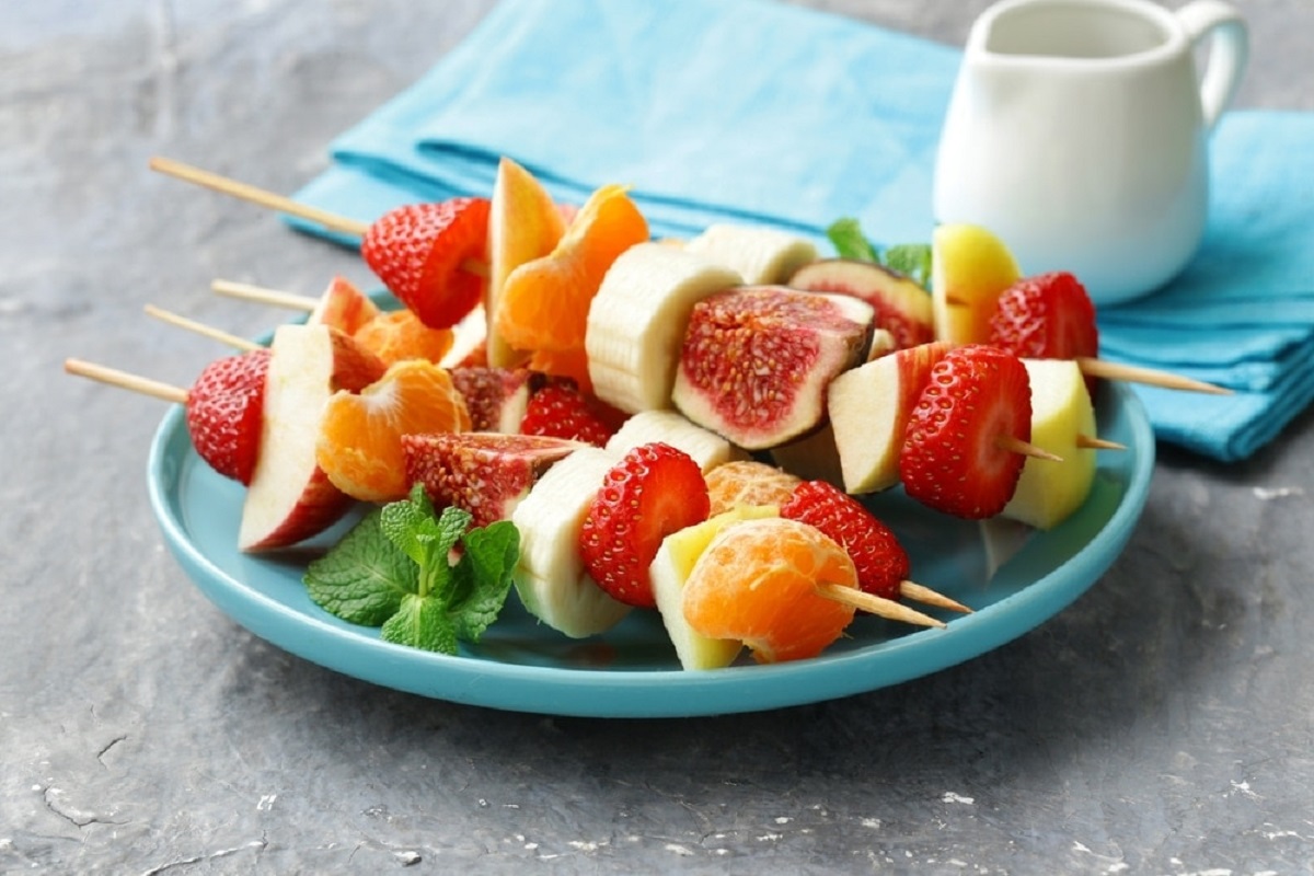 Fresh fruit kebabs