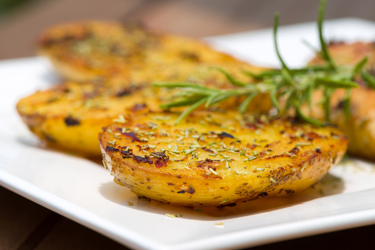 Smoke-baked herb potato