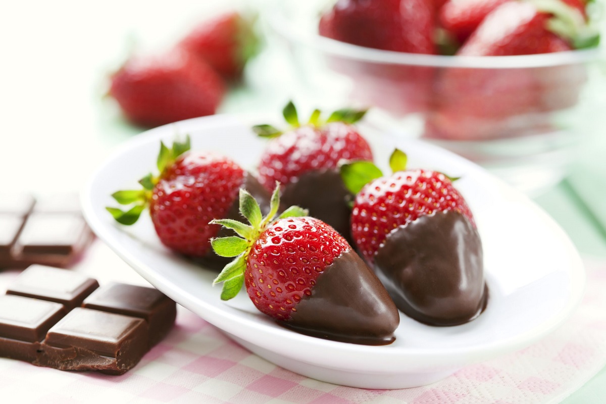 Strawberries dipped in chocolate