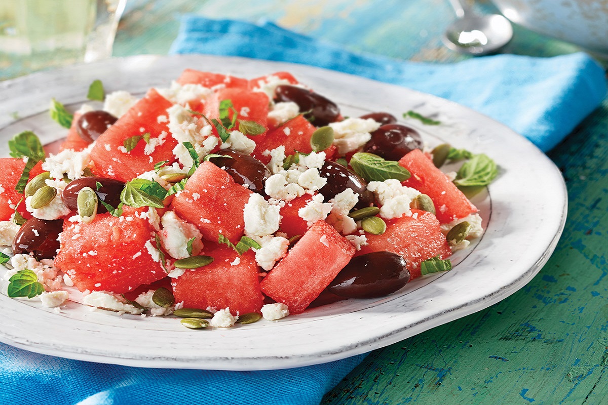 Watermelon mint salad