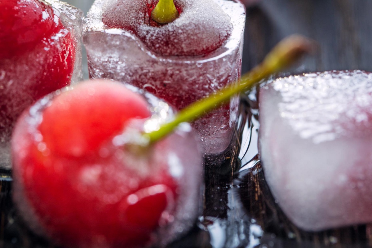 Cherry ice cubes