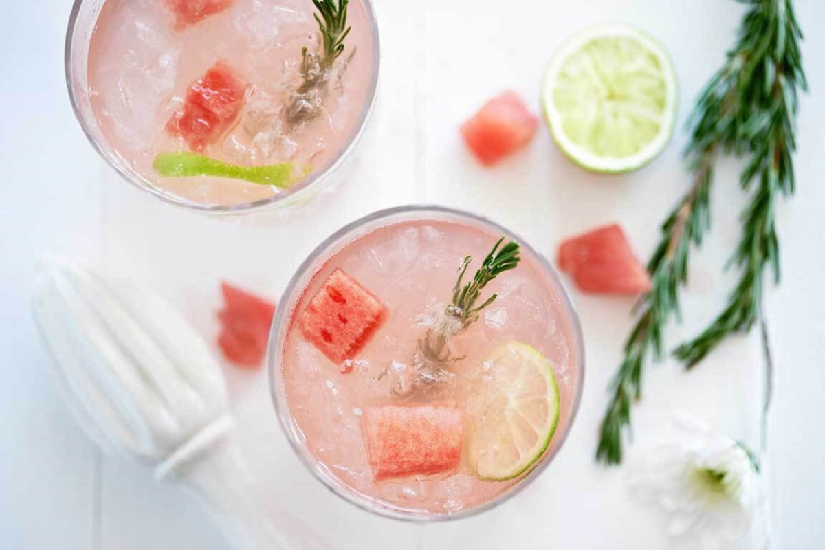 Watermelon ice cubes