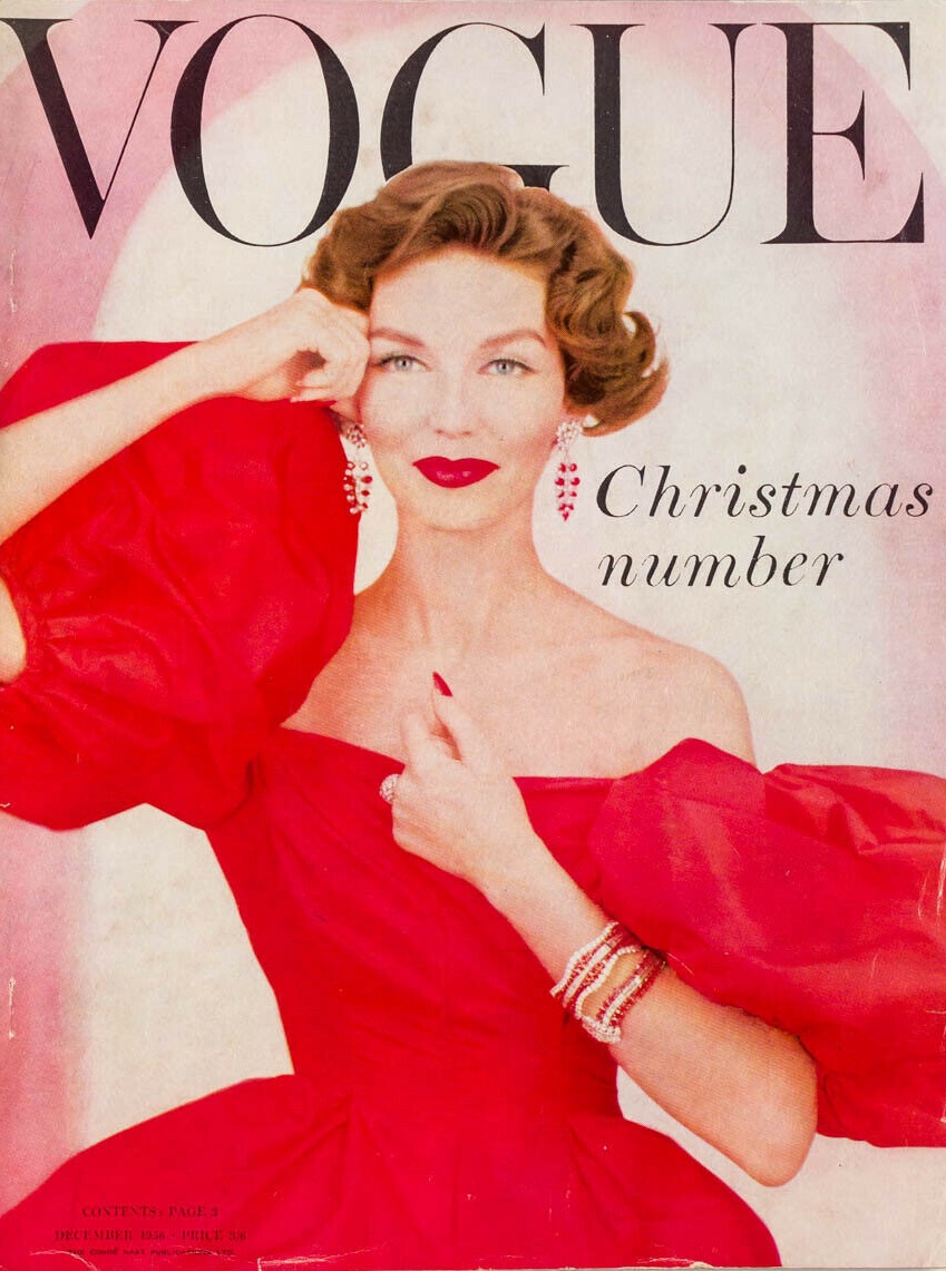 British Vogue Cover December 1956