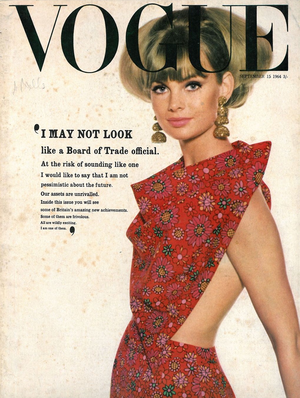 British Vogue Cover September 1964