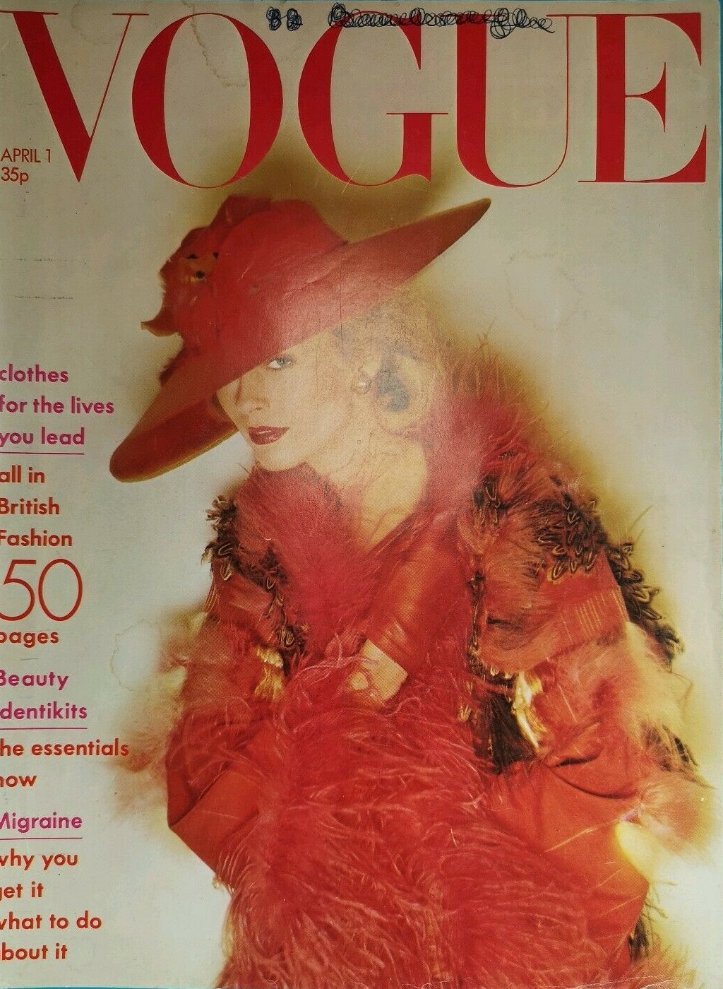 British Vogue Cover April 1974