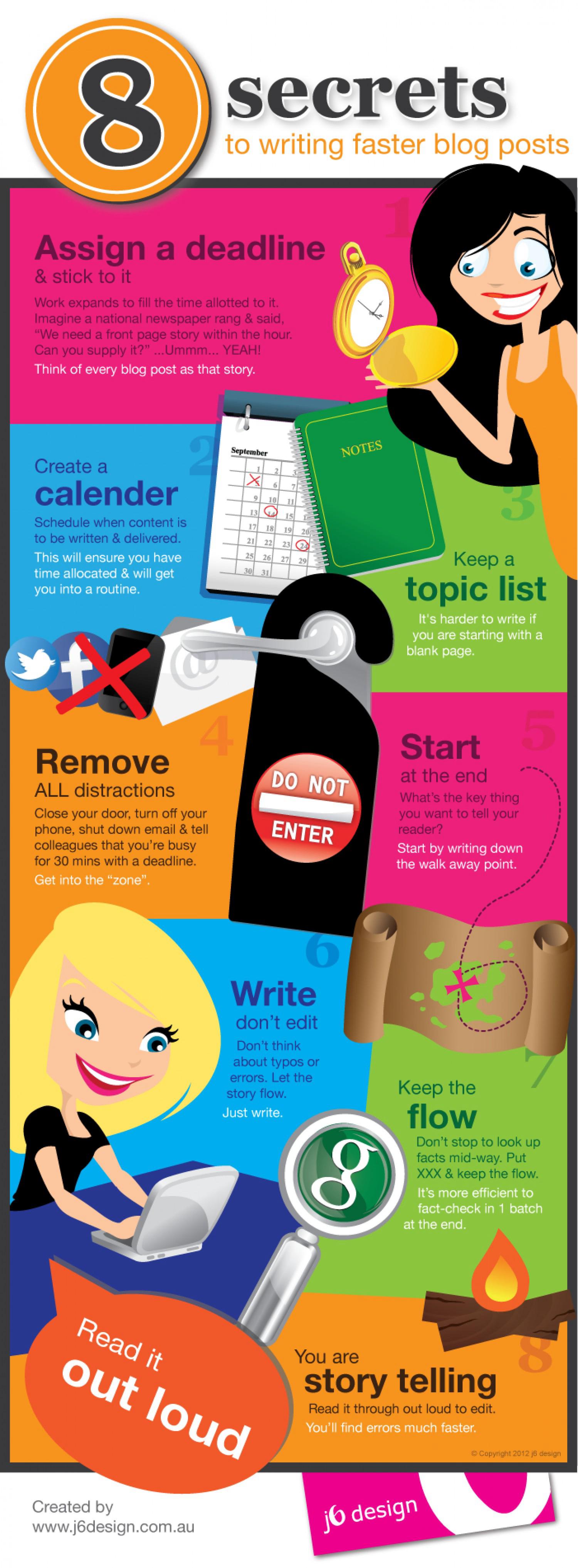 8 Secrets To Writing Faster Blog Posts Infographic