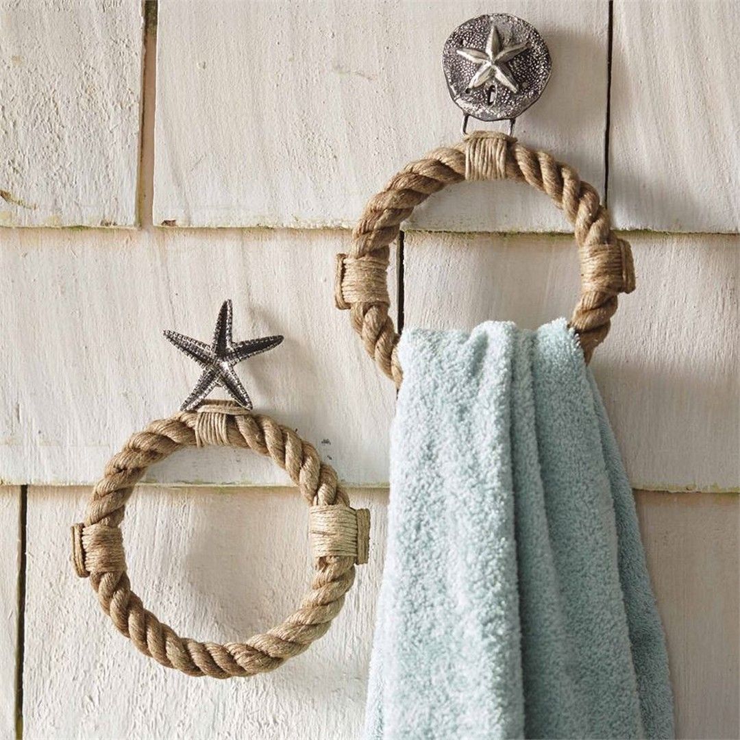 A rope towel holder