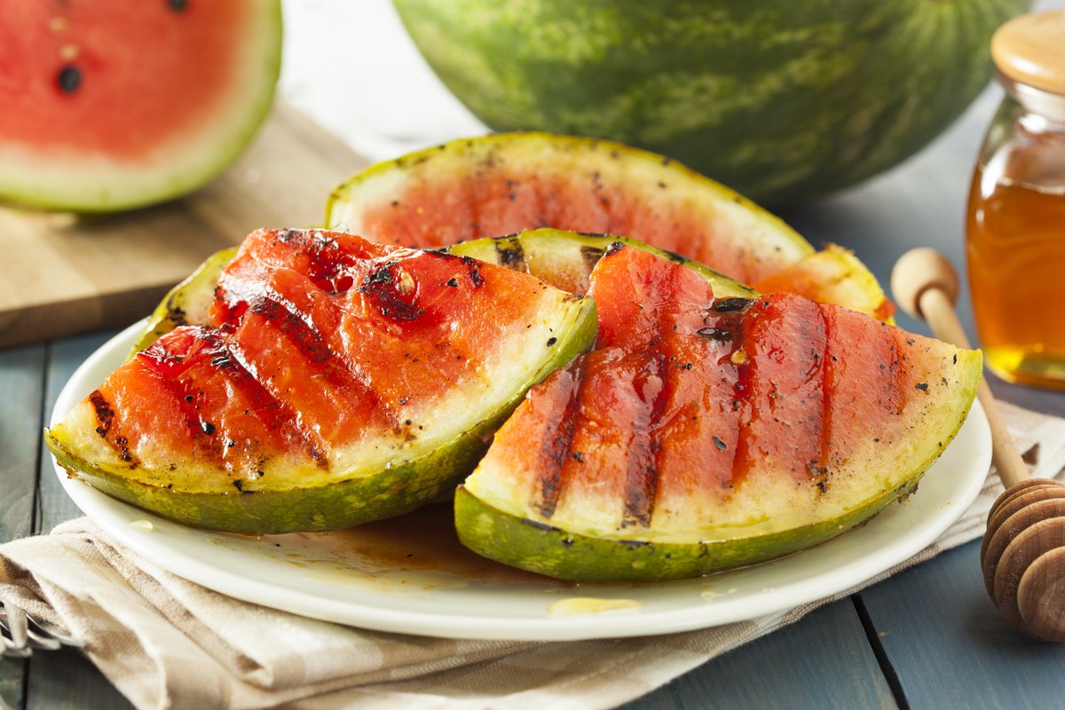 Grilled watermelon slices