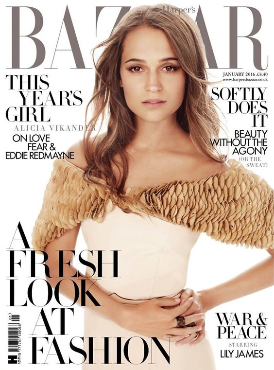 Alicia Vikander British Harper's Bazaar Cover January 2016