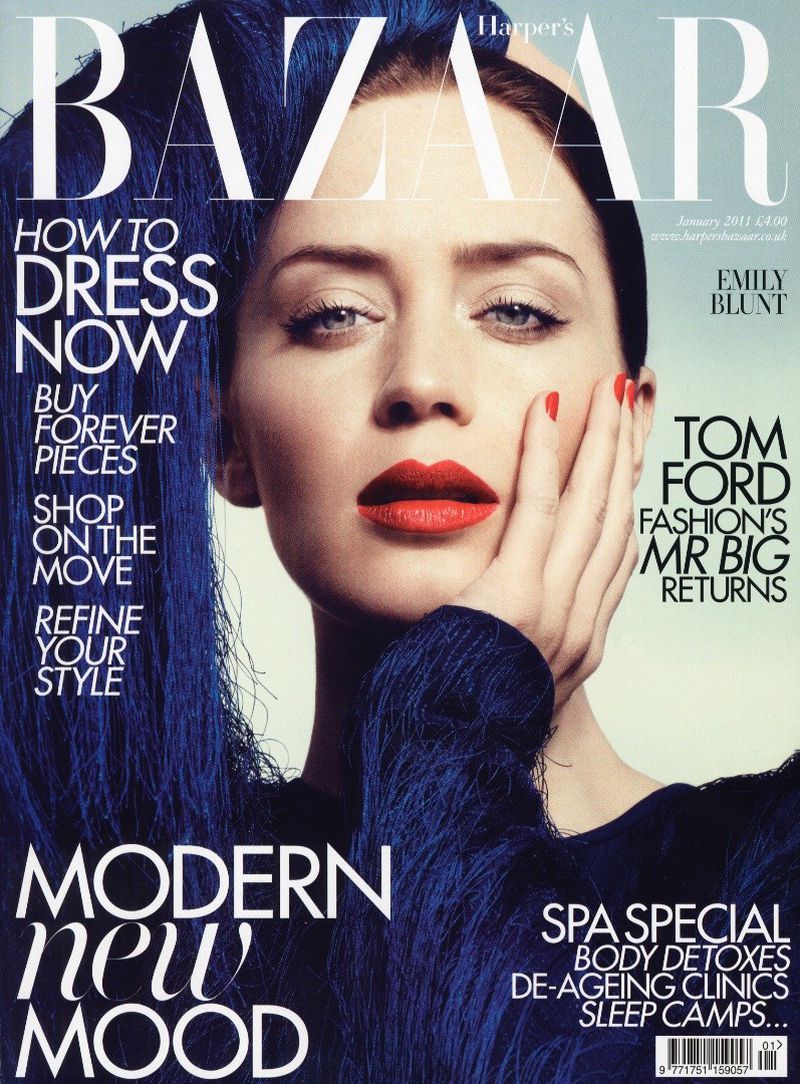 Emily Blunt British Harper's Bazaar Cover January 2011